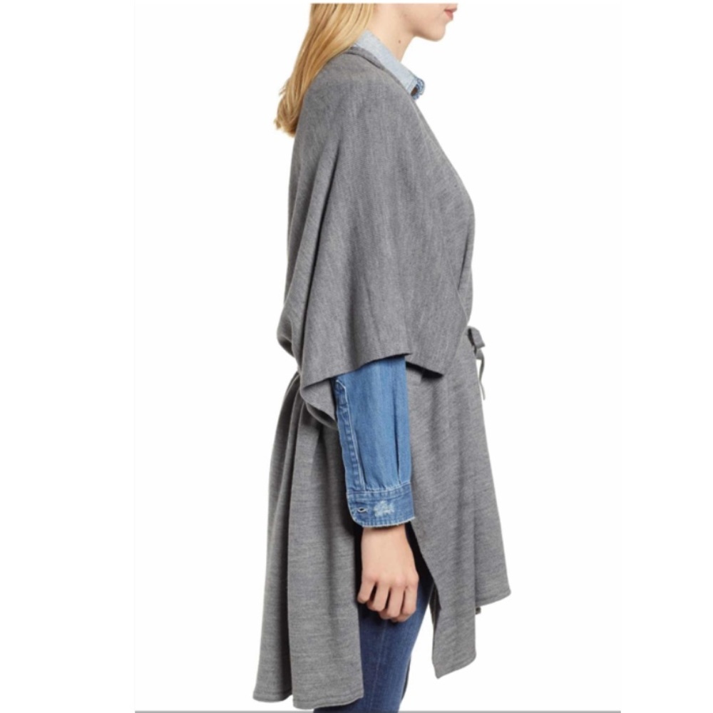 NWT All Saints | Tie Ruana Grey Marl - Picture 3 of 8